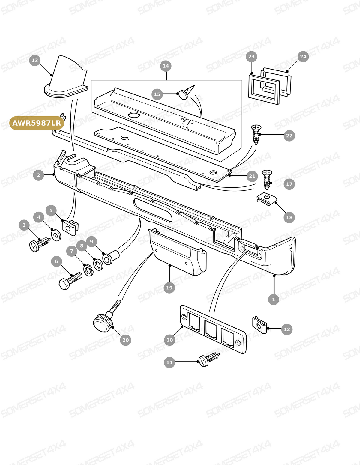 AWR5987LR GENUINE LAND ROVER - FINISHER - INSTRUMENT