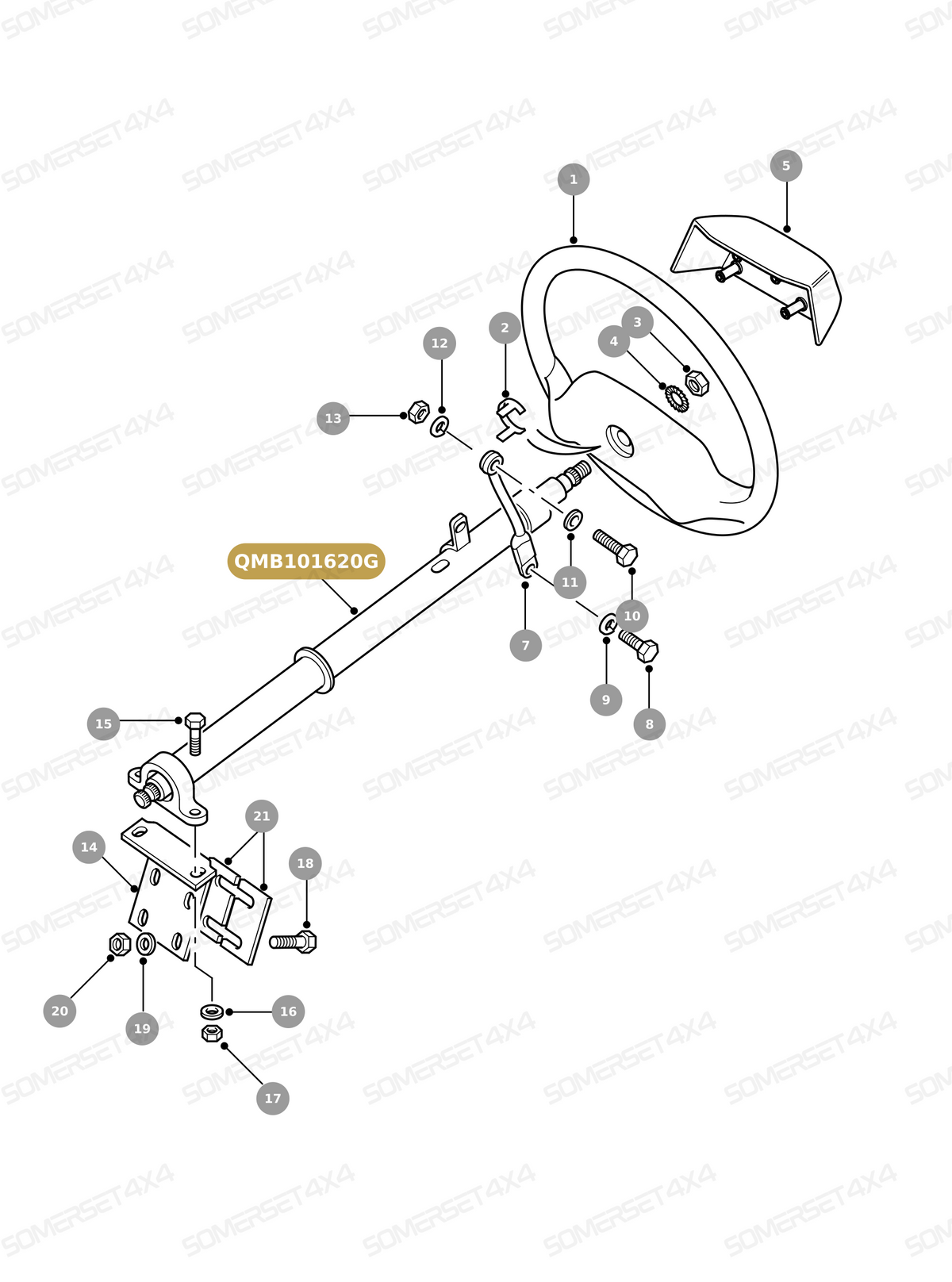 QMB101620G LAND ROVER - COLUMN ASSY - STEERING From PR2 ALLMAKES OE