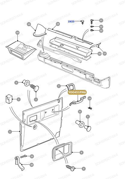YOO451PMA LAND ROVER - DOOR PULL From PR2 ALLMAKES OE