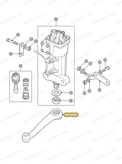RTC6399 LAND ROVER - PWR STG DROP ARM LH From ALLMAKES