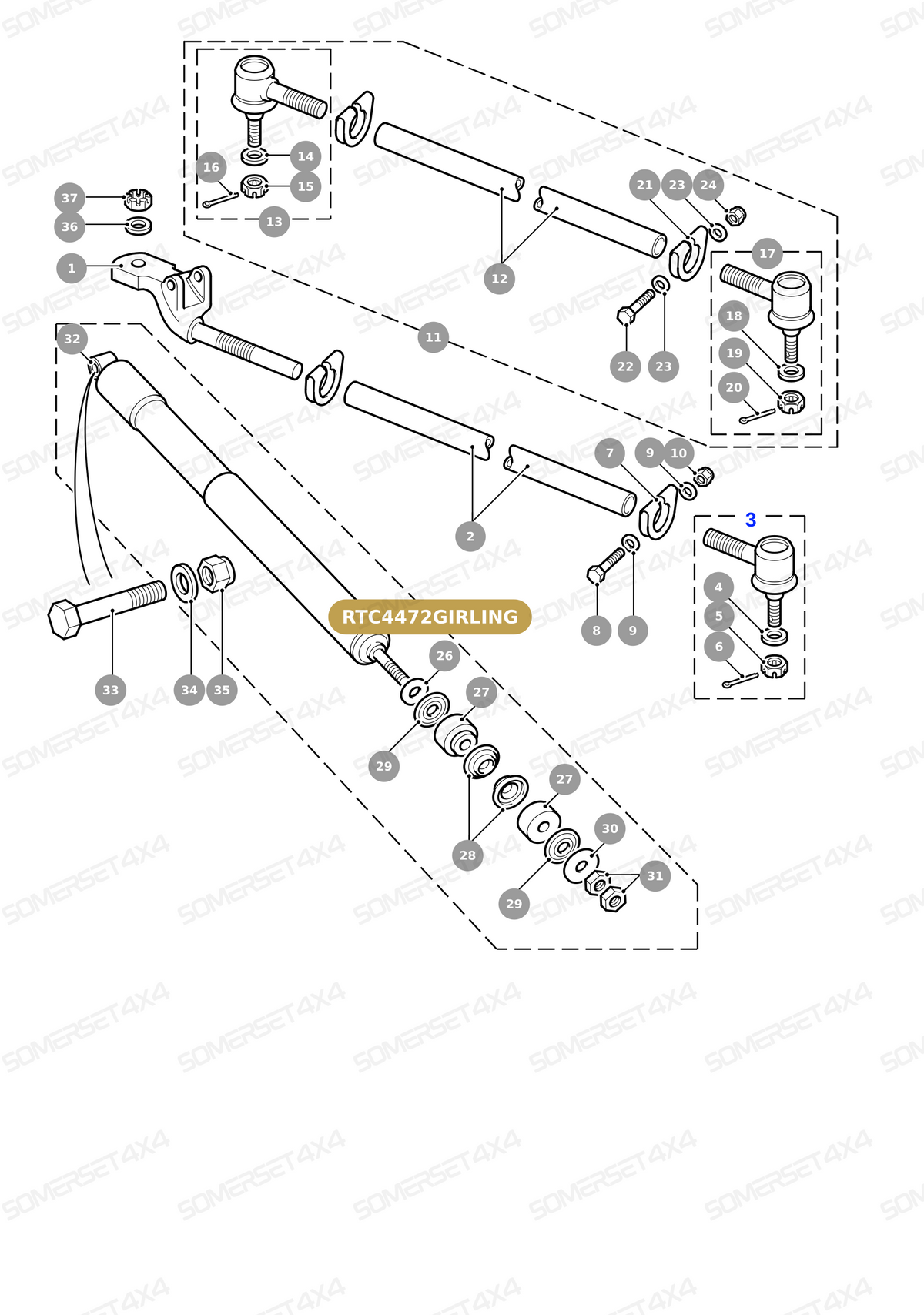 RTC4472GIRLING LAND ROVER - STEERING DAMPER