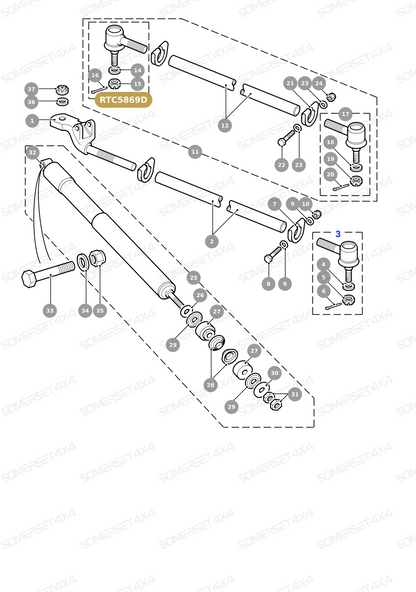 RTC5869D LAND ROVER - BALL JOINT FOR TRACK ROD - DRAG LINK AND DAMPERS - RH THREAD From DELPHI