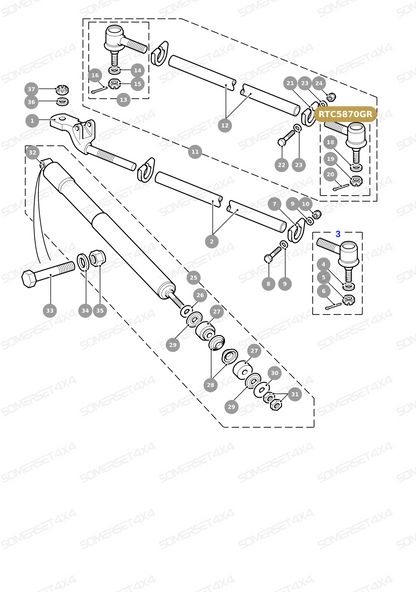 RTC5870GR LAND ROVER - BALL JOINT FOR TRACK ROD - DRAG LINK AND DAMPERS - LH THREAD - D From ALLMAKES