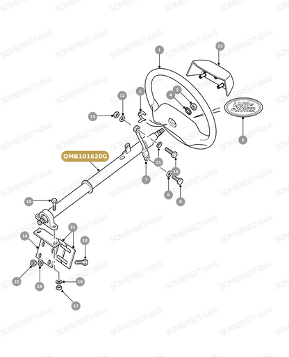 QMB101620G LAND ROVER - COLUMN ASSY - STEERING From PR2 ALLMAKES OE
