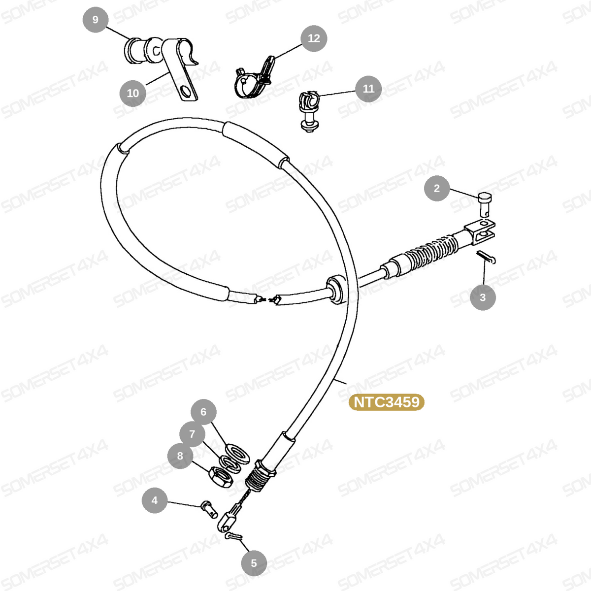 NTC3459 LAND ROVER - CABLE-ACCELERATOR - LHD - DEF - 2.5 PETROL From ALLMAKES