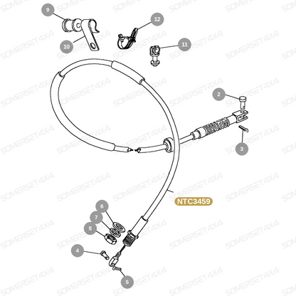 NTC3459 LAND ROVER - CABLE-ACCELERATOR - LHD - DEF - 2.5 PETROL From ALLMAKES