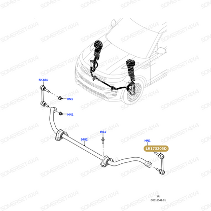 LR173205D LAND ROVER - LINK - STABILISER BAR From DELPHI