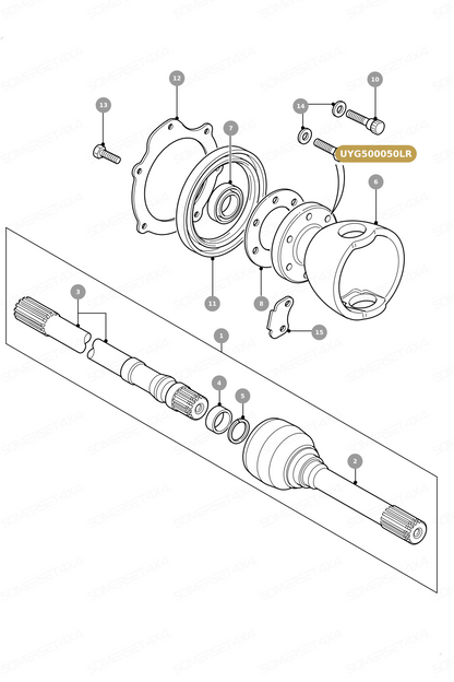 UYG500050LR GENUINE LAND ROVER - BOLT