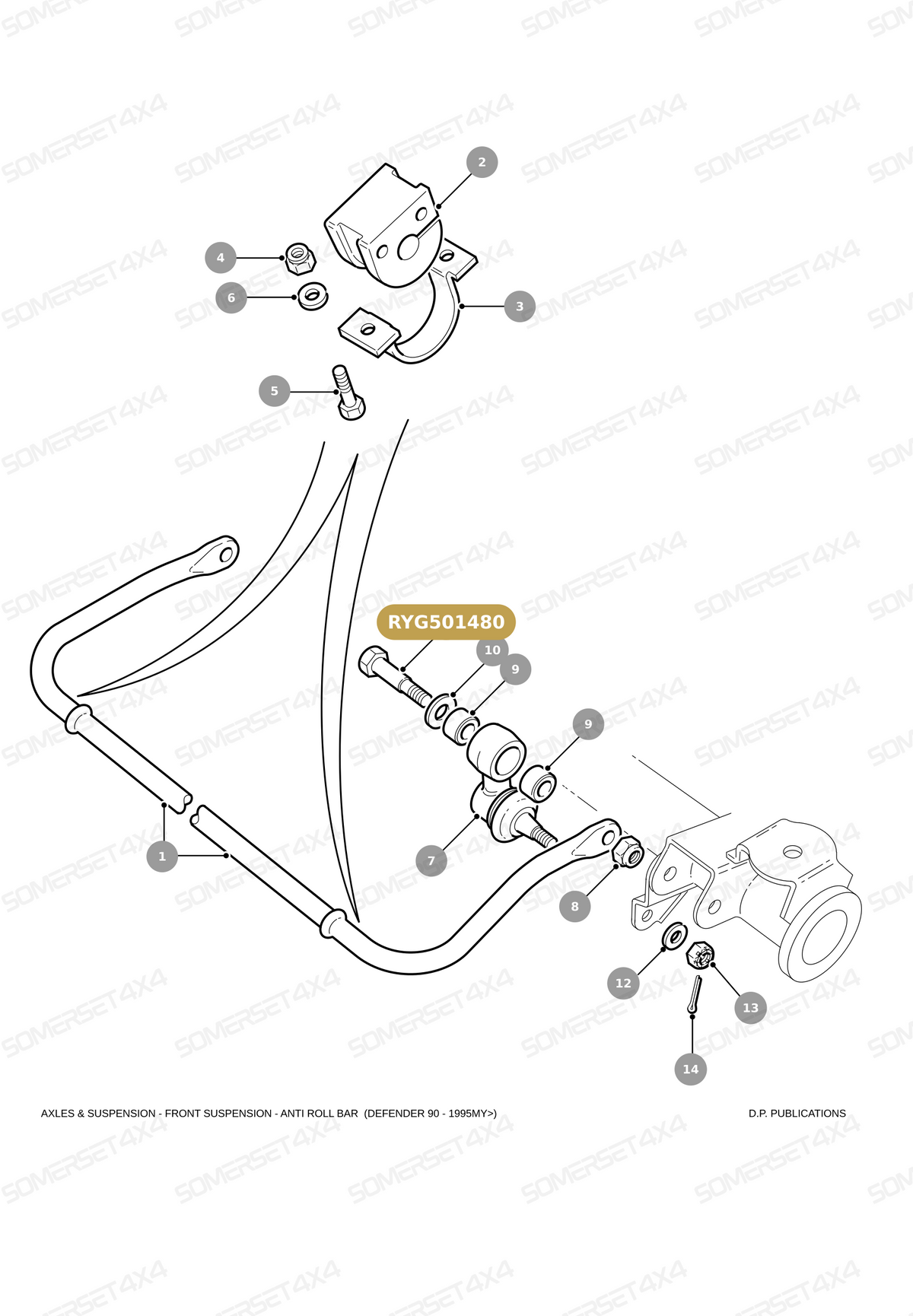 RYG501480 LAND ROVER - PIN/BOLT - ANTI ROLL BAR From PR2 ALLMAKES OE