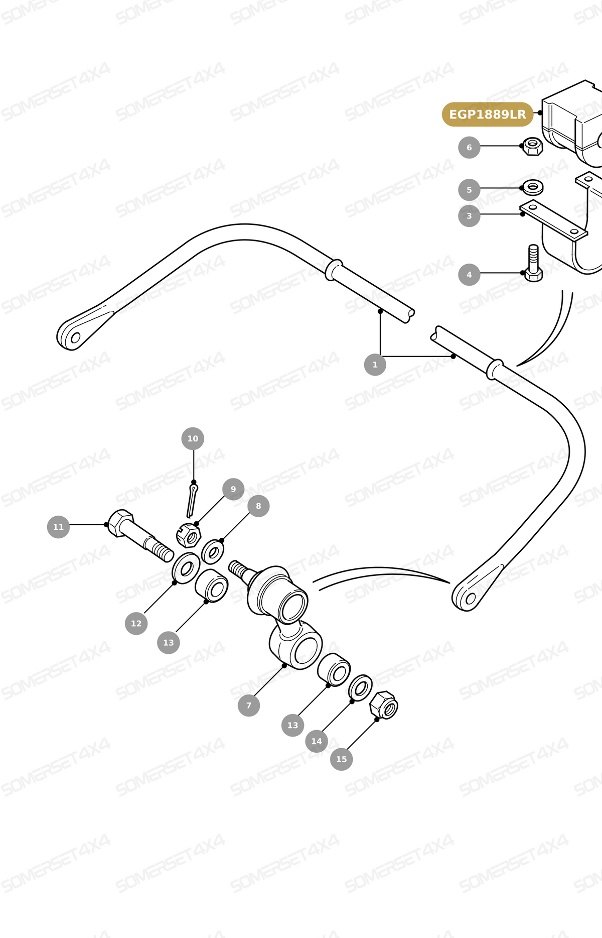 EGP1889LR GENUINE LAND ROVER - BUSH - STABILIZER BAR LINK