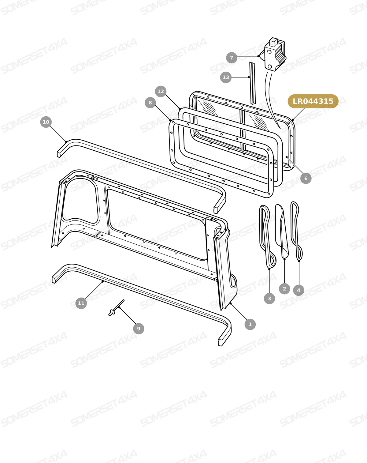 LR044315 LAND ROVER - WINDOW SLIDING RH From ALLMAKES