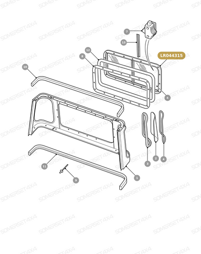 LR044315 LAND ROVER - WINDOW SLIDING RH From ALLMAKES