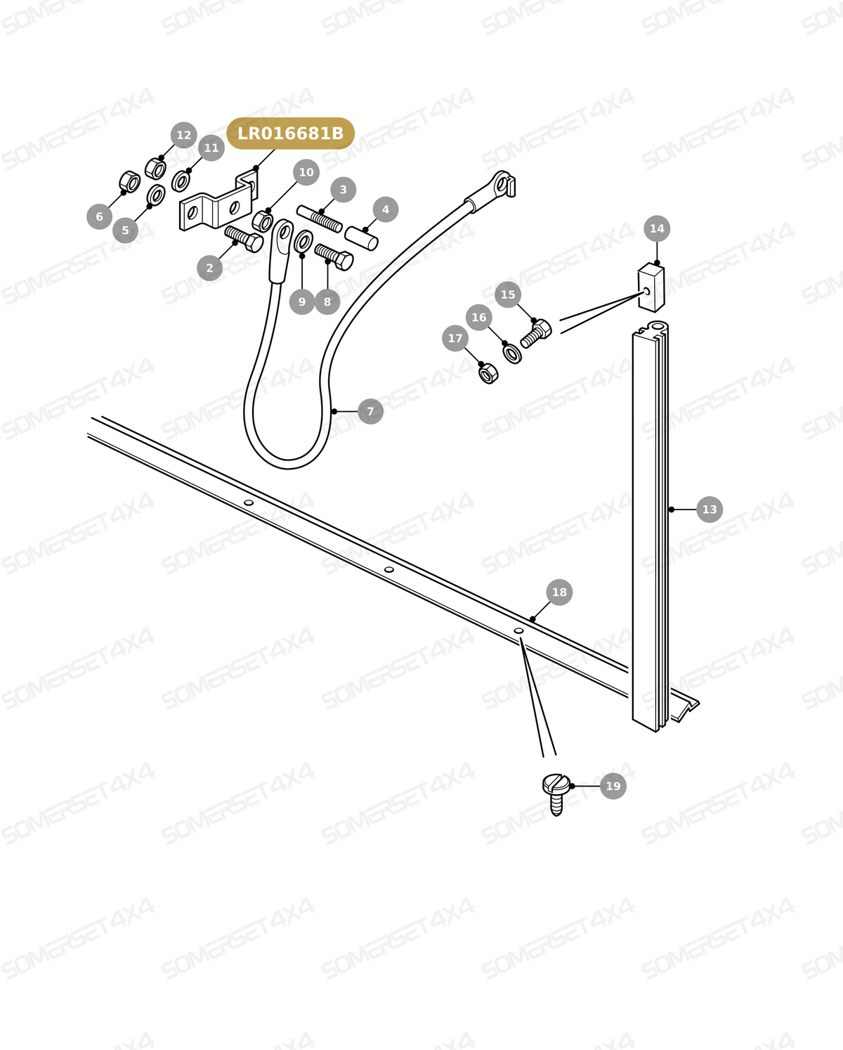 LR016681B LAND ROVER - BRACKET - CABLE SUPPORT From ALLMAKES