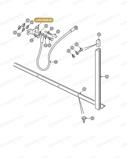 LR016681B LAND ROVER - BRACKET - CABLE SUPPORT From ALLMAKES
