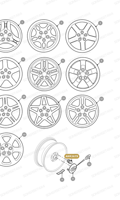 ANR3679 LAND ROVER - NUT FOR WHEEL - ALLOY WHEELS - NON LOCKING From ALLMAKES