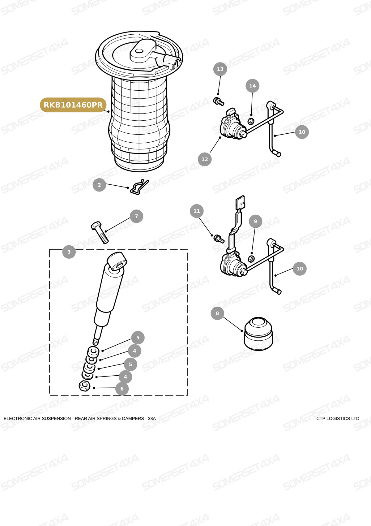 RKB101460PR LAND ROVER - AIR SPRING From PROEVO+