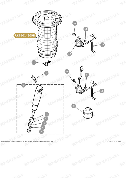 RKB101460PR LAND ROVER - AIR SPRING From PROEVO+