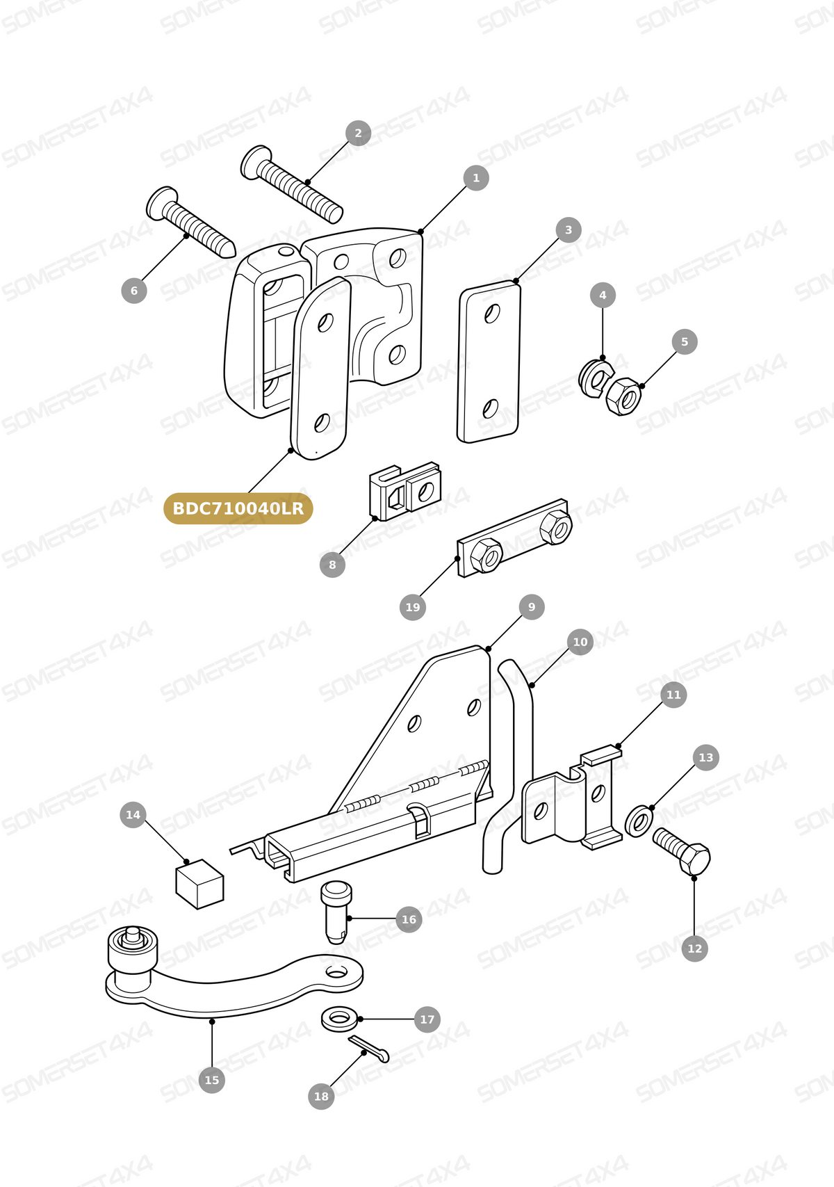 BDC710040LR GENUINE LAND ROVER - SPACER - HINGE