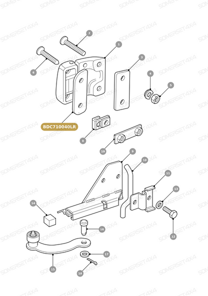 BDC710040LR GENUINE LAND ROVER - SPACER - HINGE