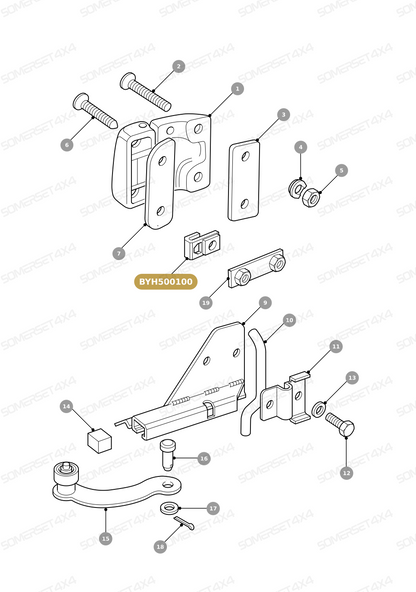 BYH500100 LAND ROVER - NUT - HEX - FRONT DOOR - HINGE TO PILLAR From PR2 ALLMAKES OE