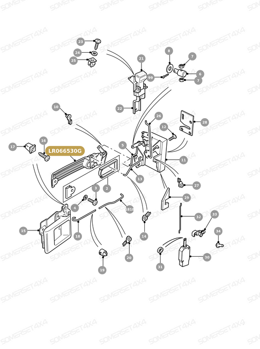 LR066530G LAND ROVER - HANDLE-DOOR-OUTER From PR2 ALLMAKES OE