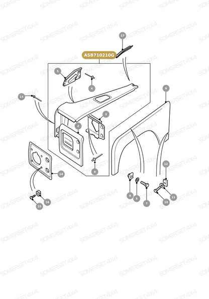 ASB710210G LAND ROVER - FENDER ASSY - FRONT From PR2 ALLMAKES OE