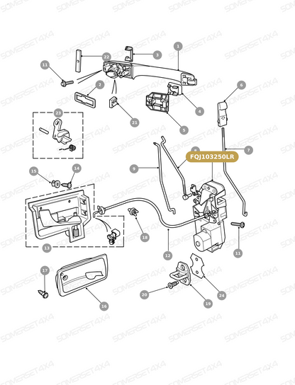 FQJ103250LR GENUINE LAND ROVER - LOCK - FRONT DOOR