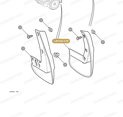 CAT101170 LAND ROVER - MUDFLAP ASSY - RR P38 From PR2 ALLMAKES OE