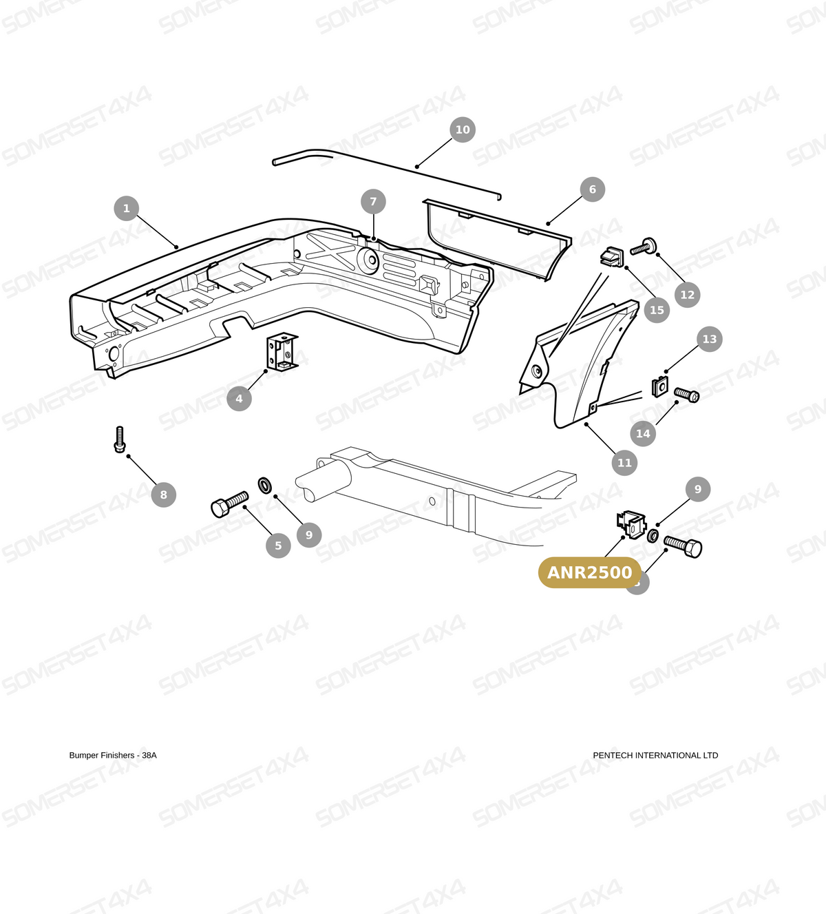 ANR2500 LAND ROVER - INNER SUPPORT From PR2 ALLMAKES OE