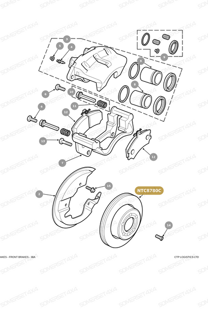 NTC8780C LAND ROVER - COATED BRAKE DISC - FRONT - VENTED DISC From PR2 ALLMAKES