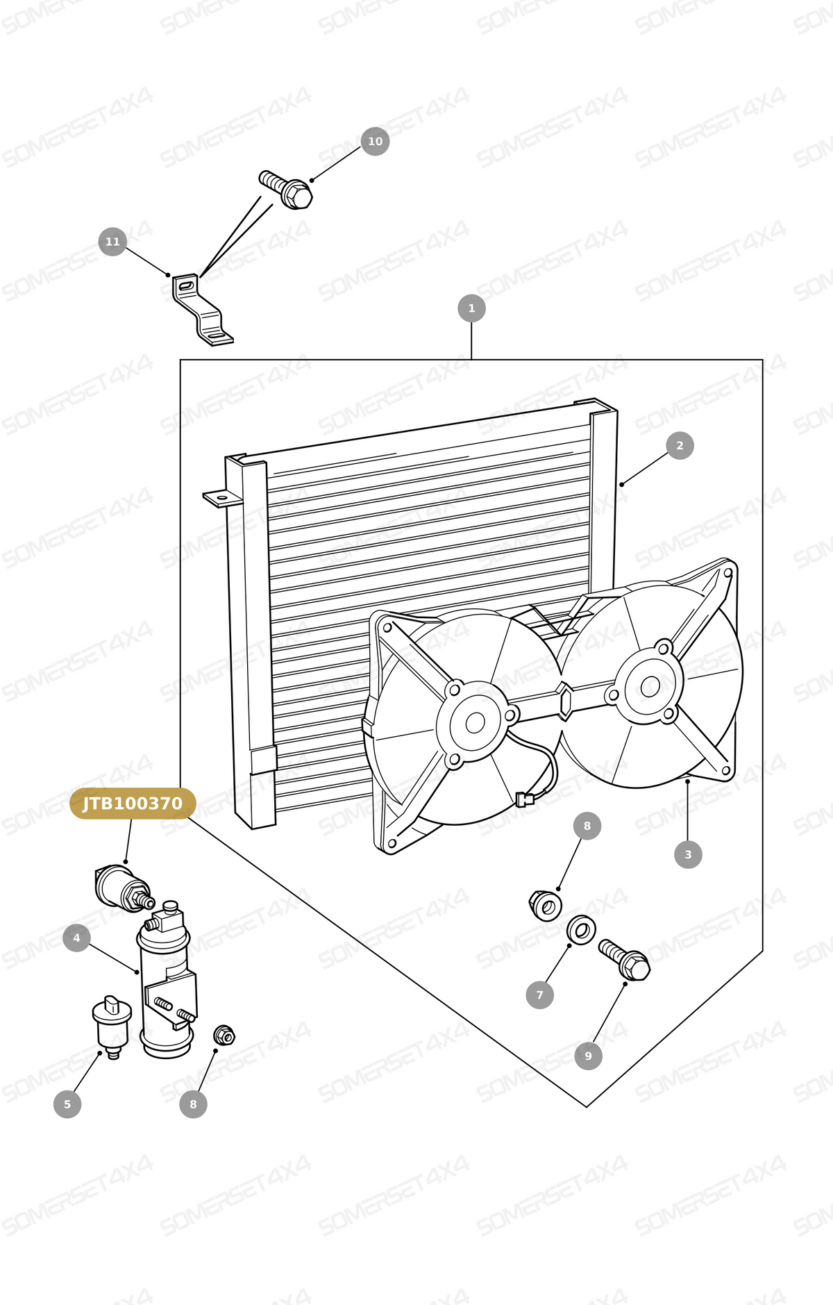 JTB100370 LAND ROVER - SWITCH ASSY-AIR CON From ALLMAKES