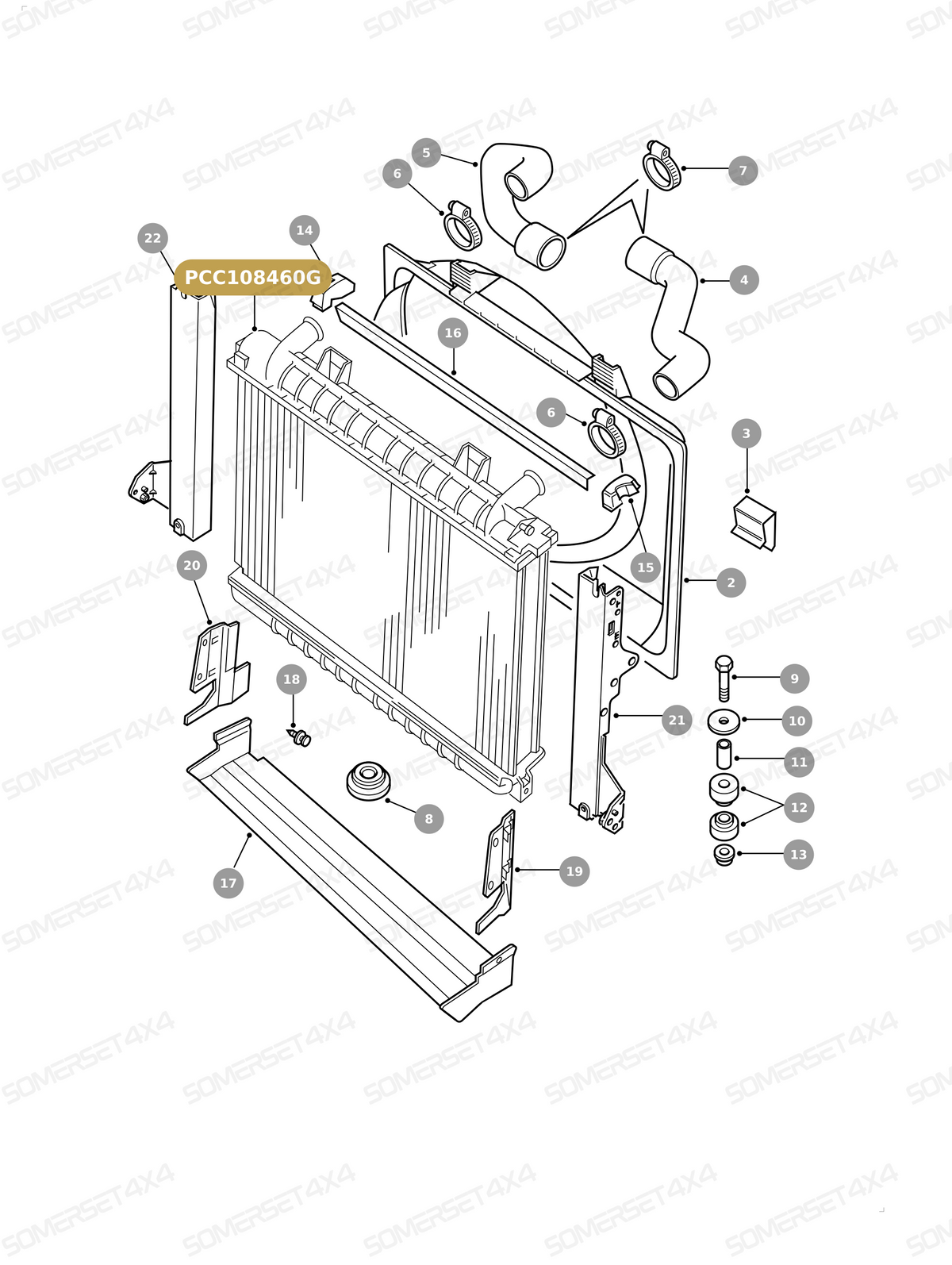 PCC108460G LAND ROVER - RADIATOR ASSY - RR P38 - 2.5L BMW DIESEL From NISSENS