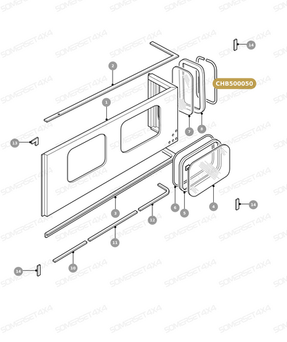 CHB500050 LAND ROVER - FILLER STRIP - REAR SIDE DOOR From ALLMAKES