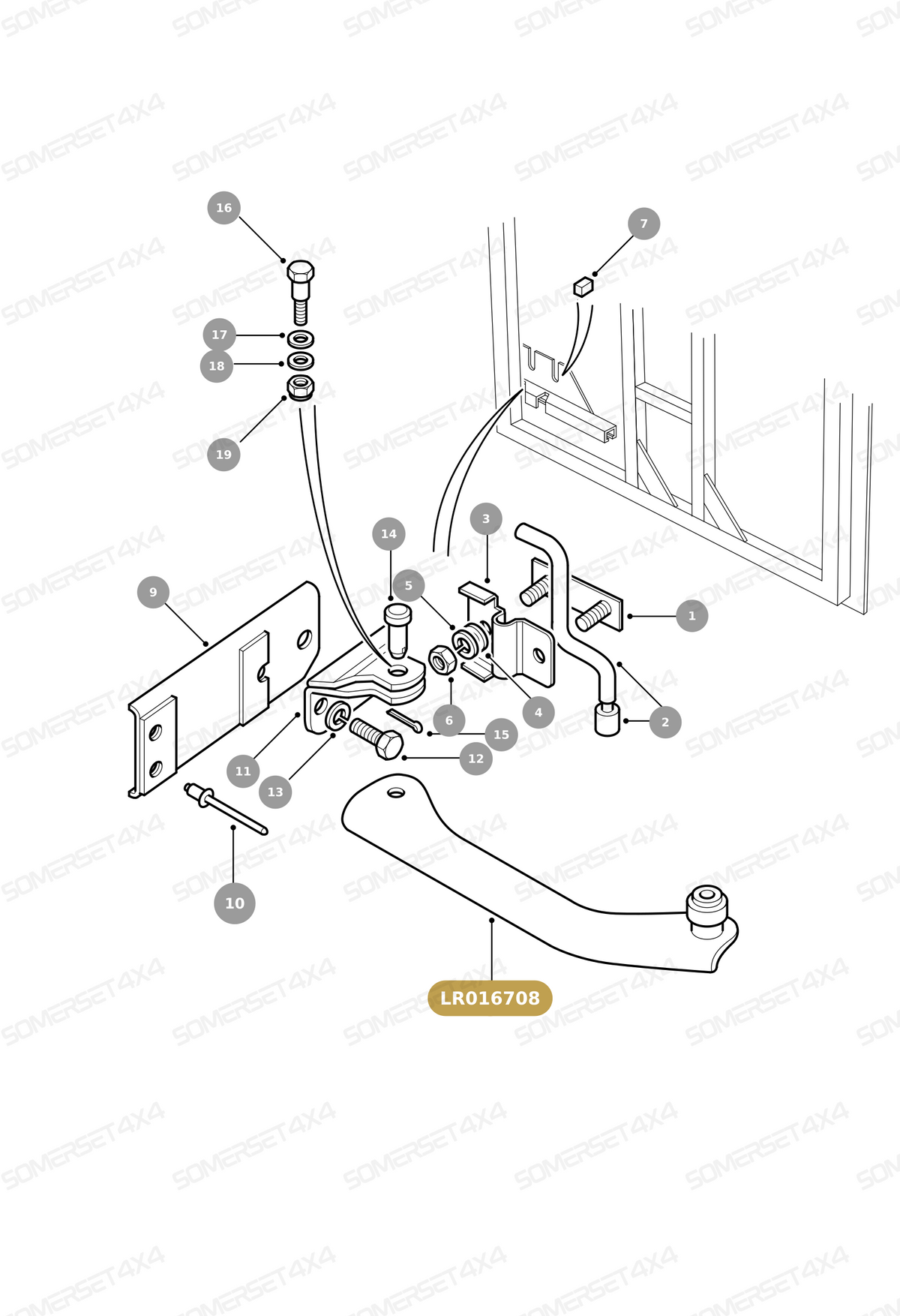 LR016708 LAND ROVER - CHECK ASSY DOOR From ALLMAKES