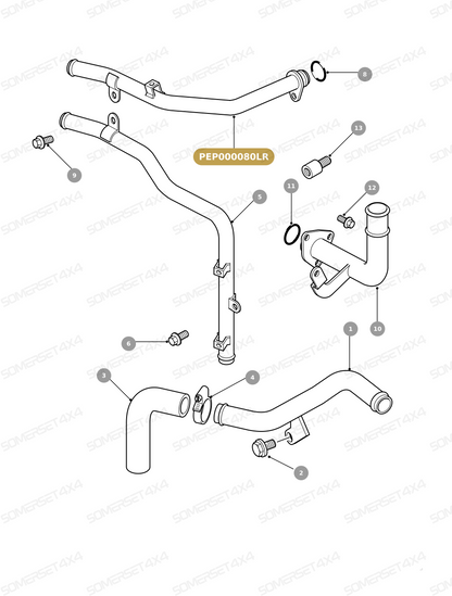 PEP000080LR GENUINE LAND ROVER - HOSE - WATER