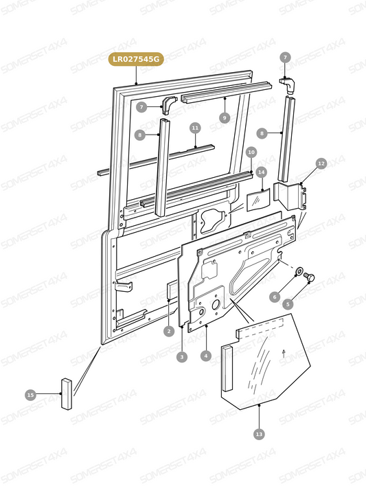LR027545G LAND ROVER - DOOR - REAR From PR2 ALLMAKES OE