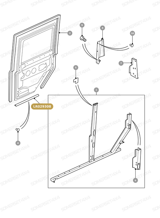 LR029308 LAND ROVER - WEATHERSTRIP-DOOR-LOWER LH SIDE From ALLMAKES