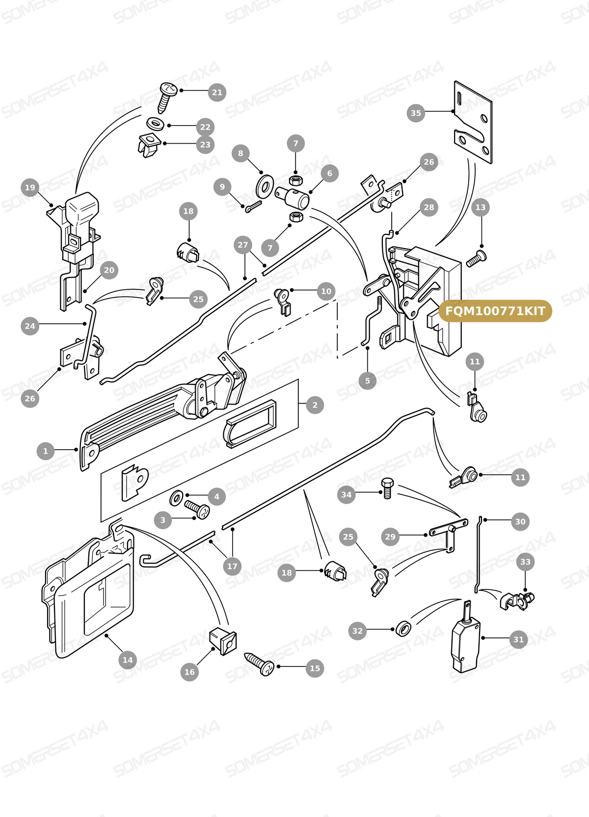 FQM100771 LAND ROVER - DOOR LATCH - L.H From ALLMAKES