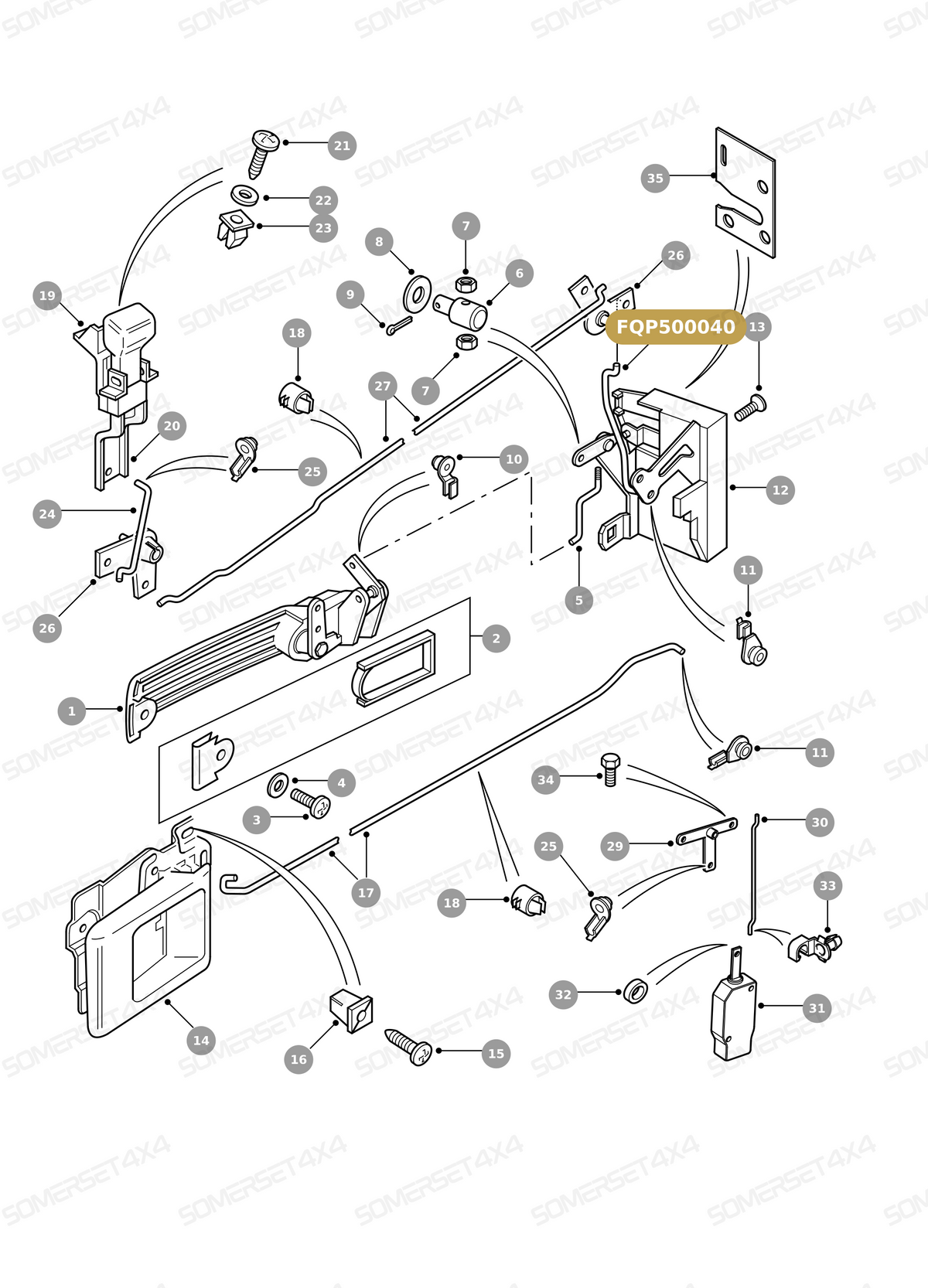 FQP500040 LAND ROVER - LINK - DOOR LOCK CONTROL From ALLMAKES