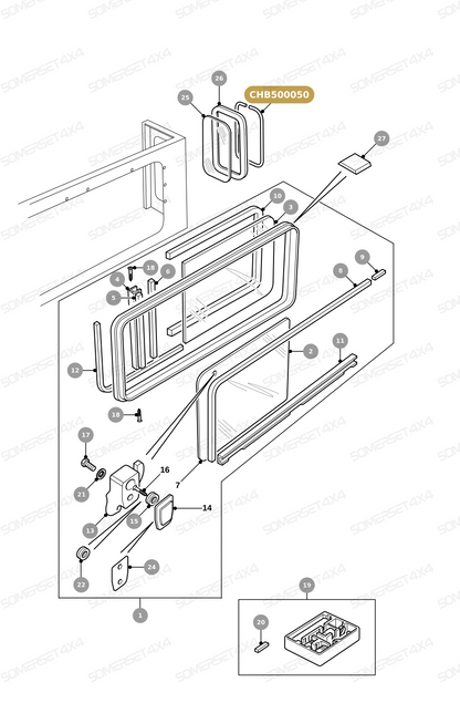 CHB500050 LAND ROVER - FILLER STRIP - REAR SIDE DOOR From ALLMAKES