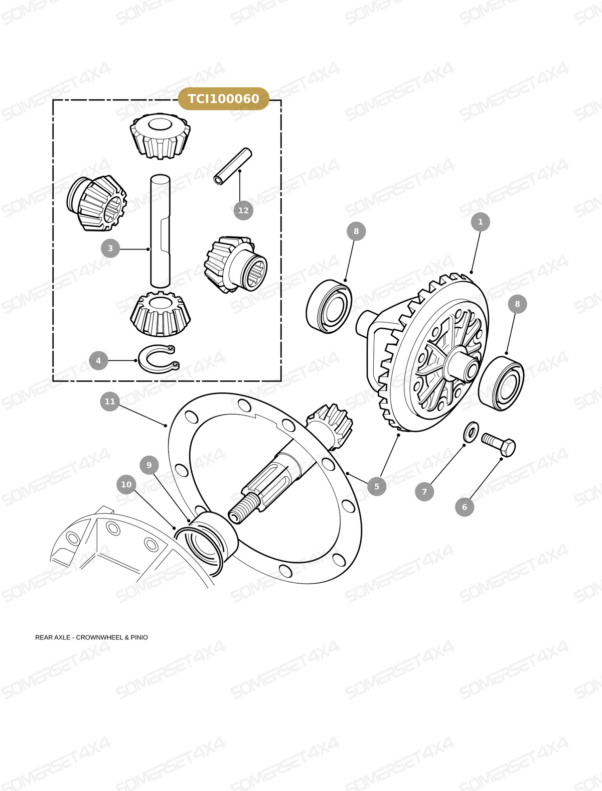 TCI100060 LAND ROVER - KIT DIFF GEAR From ALLMAKES