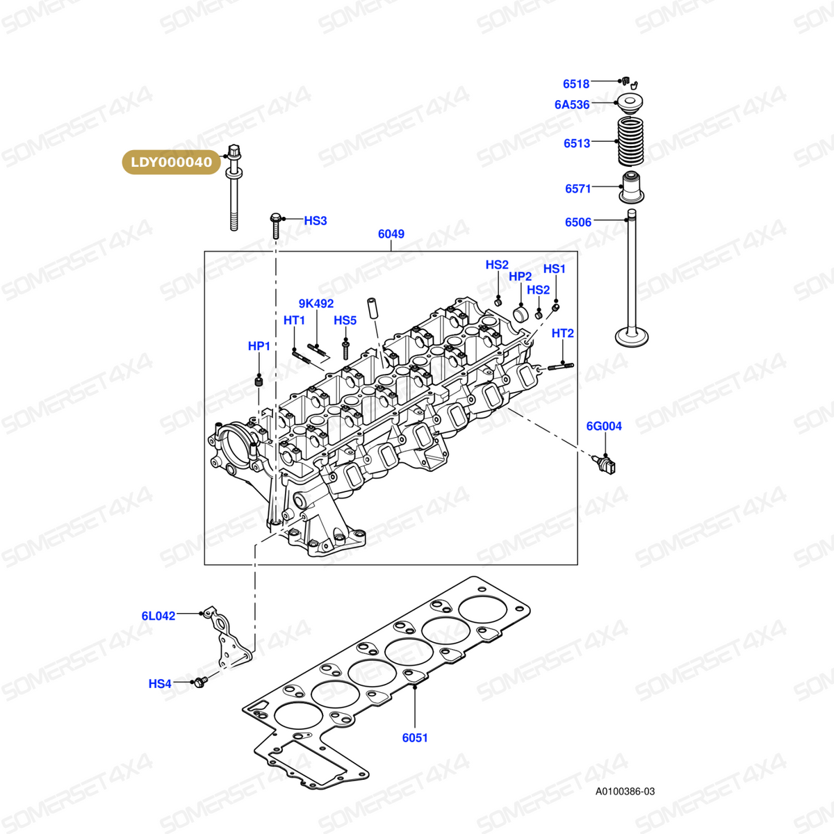 LDY000040 LAND ROVER - BOLT FOR CYLINDER HEAD - 2.5L 6 CYL BMW From PR2 ALLMAKES OE