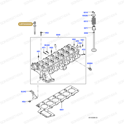 LDY000040 LAND ROVER - BOLT FOR CYLINDER HEAD - 2.5L 6 CYL BMW From PR2 ALLMAKES OE
