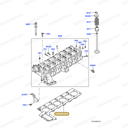 LVB000290 LAND ROVER - GASKET - CYLINDER HEAD From ALLMAKES