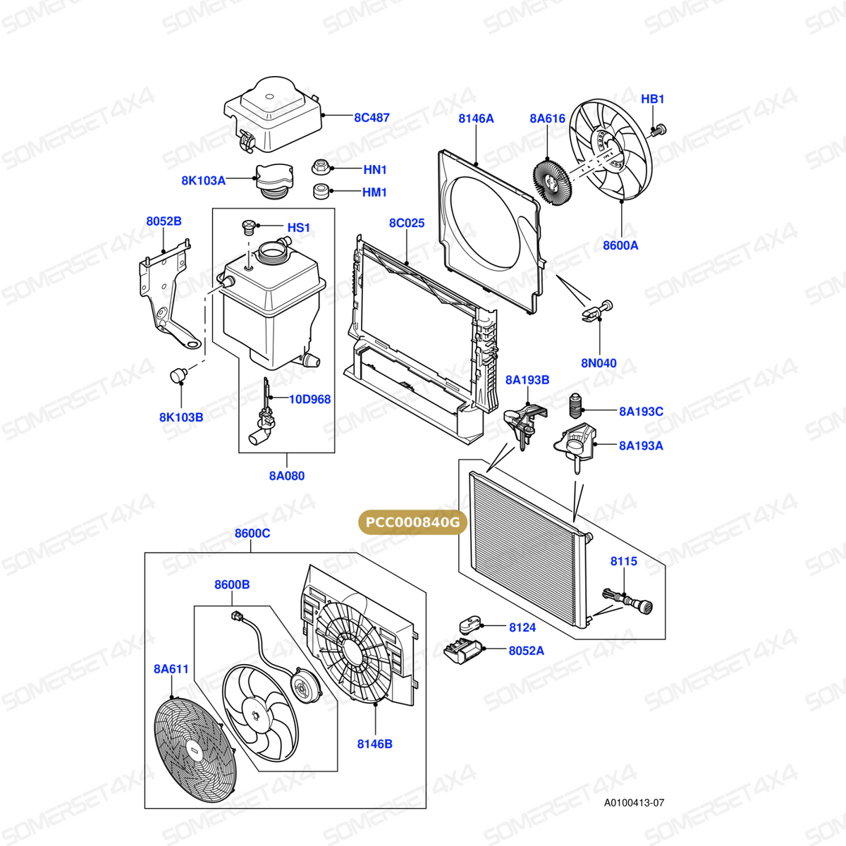 PCC000840G LAND ROVER - RADIATOR ASSEMBLY - FITS From NISSENS