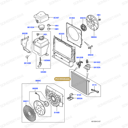 PCC000840G LAND ROVER - RADIATOR ASSEMBLY - FITS From NISSENS