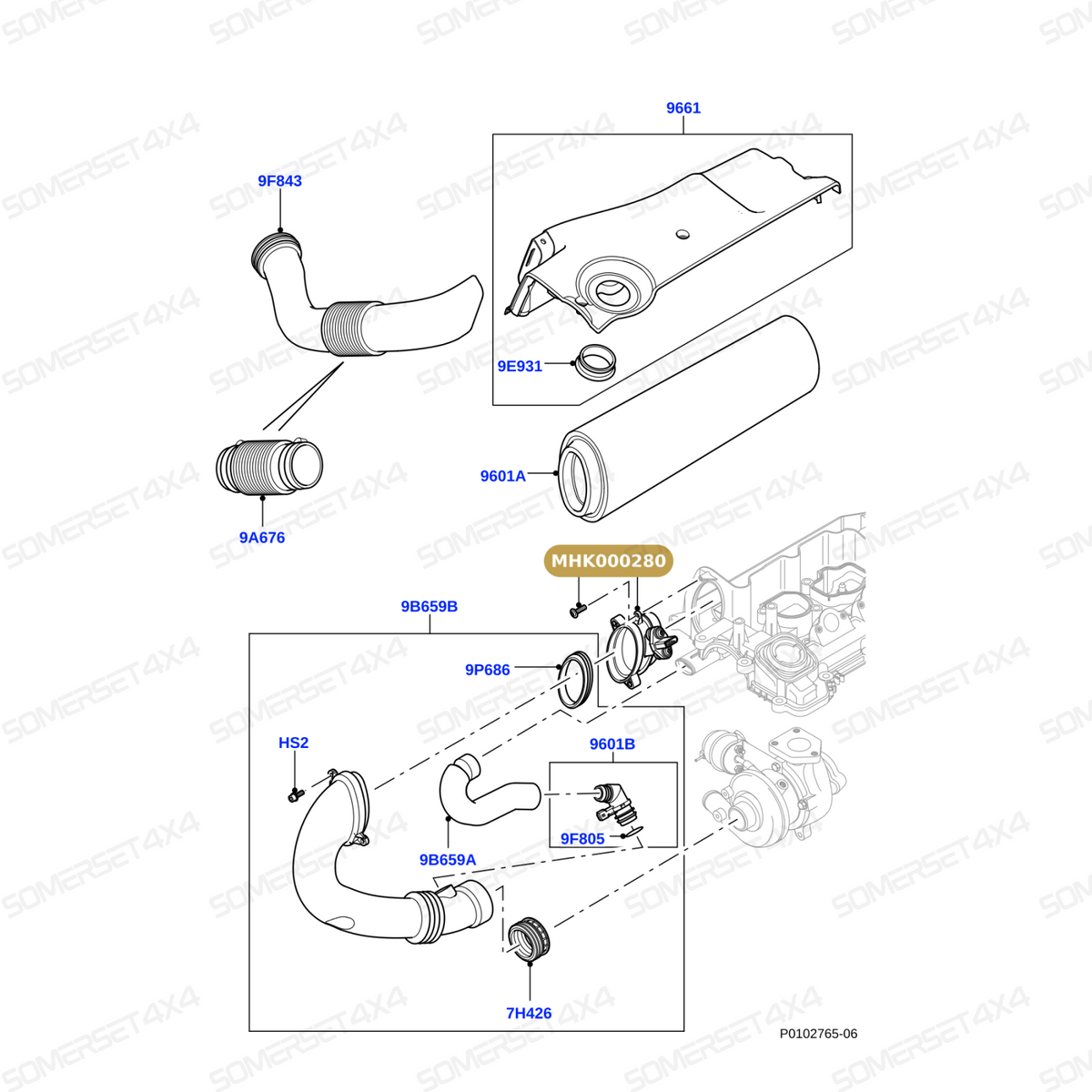 MHK000280 LAND ROVER - AIR FLOW METER From BOSCH