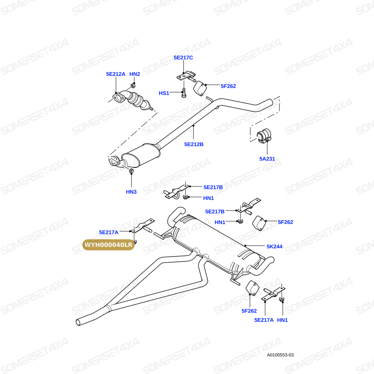WYH000040LR GENUINE LAND ROVER - NUT - FLANGED