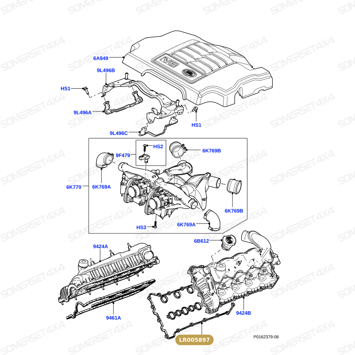 LR005897 LAND ROVER - GASKET - INTAKE MANIFOLD From ALLMAKES