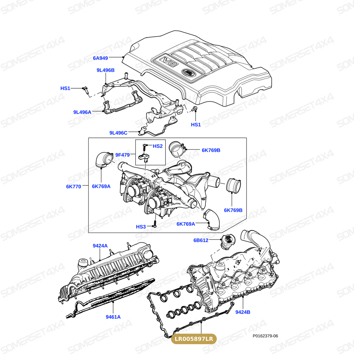 LR005897LR GENUINE LAND ROVER - Gasket - Intake Manifold